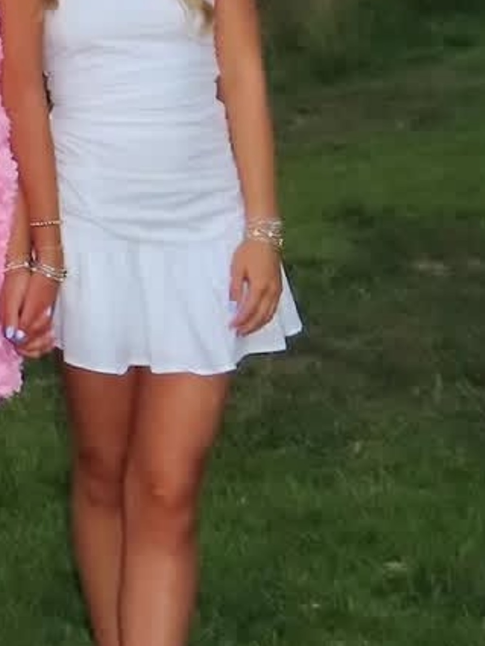 White Ruffled Strapless Mini Dress